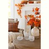 Transpac 9 in Clear Harvest Crackle Pumpkin Set of 3 with Curled Stalks Fall Decorative Objects - 3 of 4