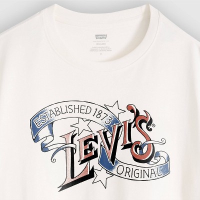 Мужские футболки Levi's Men's Relaxed Fit Short Sleeve T-Shirt - Off-White XL — фото 4