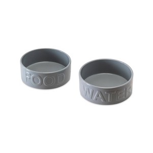 Park Life Designs 3c Classic Water and Food Dog Bowl - Gray - 1 of 4