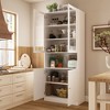 FUFU&GAGA Vertical Multifunctional Bookcase Four Door Storage Cabinet Display Cabinet White - 3 of 4