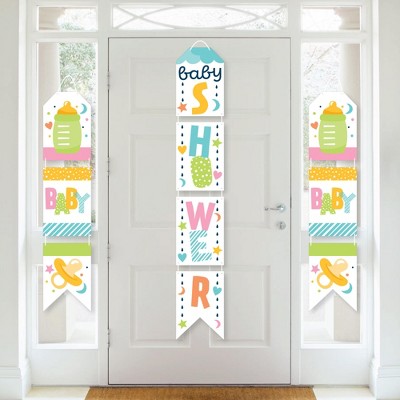 Big Dot of Happiness Colorful Baby Shower - Hanging Vertical Paper Door Banners - Gender Neutral Party Wall Decoration Kit - Indoor Door Decor