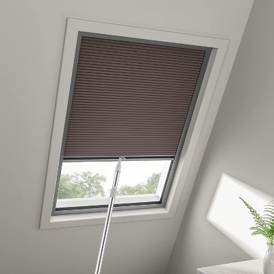 Cordless Skylight Shades 100% Blackout (Dark Coffee, 12-51 Wide and 12-74 High)