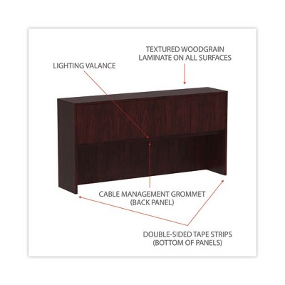Mahogany 70" Woodgrain Laminate Hutch with Doors