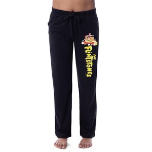 The Flintstones Womens' Cartoon TV Show Characters Sleep Pajama Pants Black - 1 of 3