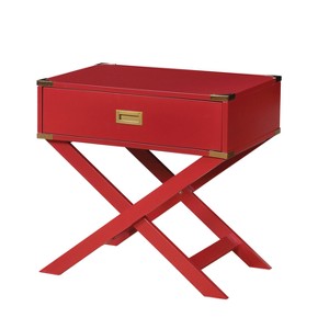Danner Contemporary Gold Corner Accent Side Table Red - ioHOMES