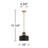 Possini Euro Design Soft Gold Mini Pendant Lighting 10" Wide Modern Matte Black Drum Shade Fixture for Dining Room Foyer Kitchen - 4 of 4