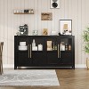 Homhougo Sideboard Buffet Cabinet with 4 Glass Doors, 55" Large Buffet Cabinet with Storage, Modern Farmhouse Storage Cabinet Table - 3 of 4