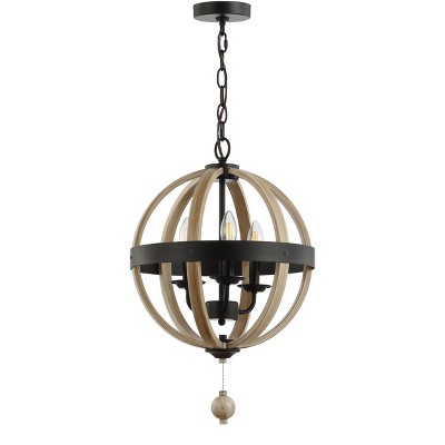 Moshe Pendant Wooden Finish Black/Brown - Safavieh