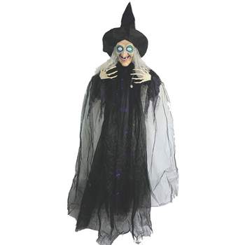 Sunstar Animated Witch Hanging Halloween Decoration - 72 in - Black