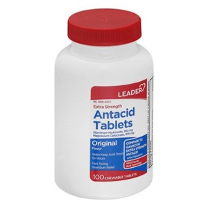 Leader Extra Strength Chewable Tablets Original Flavor Antacid Tablets 100 ea - 1 of 4