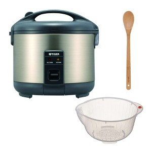 Tiger JNP-S55U 3-Cup Capacity White Rice Cooker with Washing Bowl and Spoon - 1 of 4