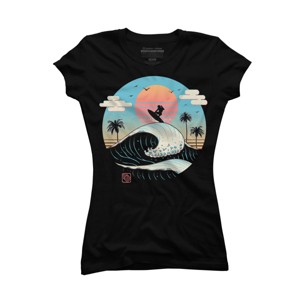 Junior's Design By Humans Summer Big Wave Surf Vibes By vincenttrinidad T-Shirt - 1 of 2