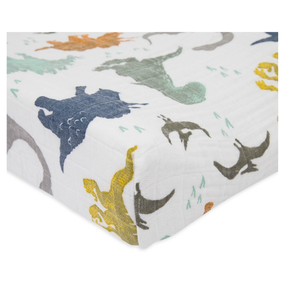 Photos - Changing Table Little Unicorn Cotton Muslin Changing Pad Cover - Dino Friends