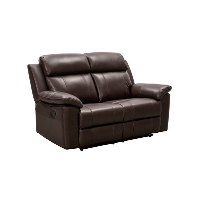 Brianna Top Grain Leather Reclining Loveseat Dark Brown - Abbyson Living