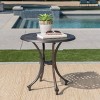 NicBex Outdoor Side Table, Round Mosaic Patio Accent Table,  End Plant Table, Metal Coffee Tea Table for Yard Pool Garden Living Room - 2 of 4