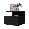 Grungis Modern Floating Wood Nightstands with 1 Drawer,Wall Mounted Nightstands with 2-Tier Shelf for Living Room,Bedroom - 4 of 4
