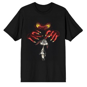 Looney Tunes Lurking Gossamer on Black Short Sleeve Adult T-Shirt - 1 of 3