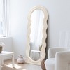 Beautyolove 24 in. W x 63 in. H Irregular Beige Wood Framed Full Length Floor Mirror Wavy Full Body Mirror - 3 of 4
