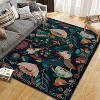 Area Rug Washable Bohemian Bird Floral Bedroom Low-Pile Soft Playroom Carpet, Jungle Pattern Vintage Indoor Floor Rug for Living Room and Nursery - 4 of 4