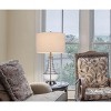 Cal Lighting BO-3130TB 150W 3 Way Baraboo Glass Table Lamp with Wire Guard Design and Drum Fabric Shade - 4 of 4