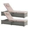 PAGED Outdoor Lounge Chairs Set of 2 with Cushion,Rattan Outdoor Chaise Lounge with Adjustable Backrest for Patio,Beach,Yard - 4 of 4