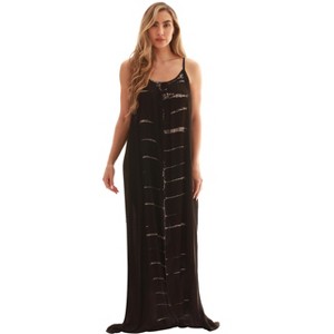 Riviera Sun Womens Maxi Dress  Tie Die Spaghetti Strap Long Sundress  Summer Dresses - 1 of 3