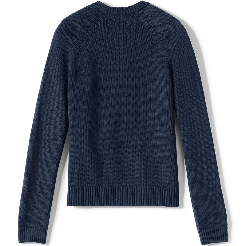Lands' End School Uniform Kids Cotton Modal Zip-front Cardigan Sweater, 2 of 4