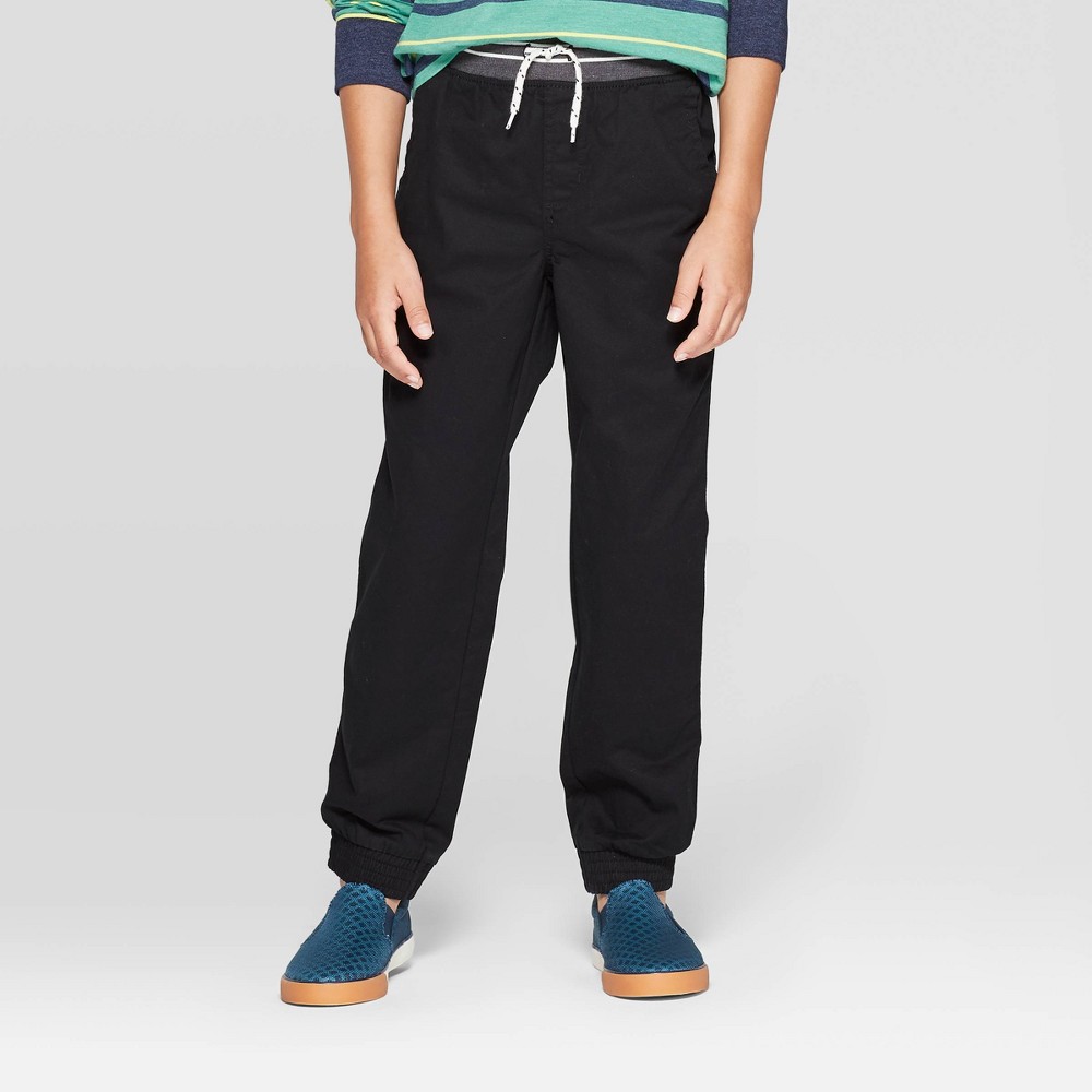 Boys' Stretch Pull-On Fit Jogger Pants - Cat & Jack™ Black 14