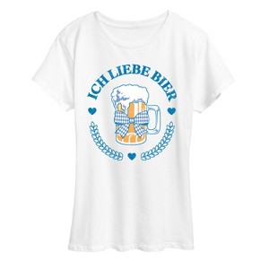 Women's - Instant Message - Ich Liebe Bier Oktoberfest Short Sleeve Graphic T-Shirt - 1 of 4