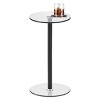 iDesign Round Pedestal Drink Table for Small Spaces - Clear/Soft Brass - 2 of 4
