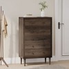 Mid-Century Modern Nordic 5-Drawer Chest of Drawers, Faux Wood Dresser with Rubberwood Legs, Bedroom Storage Cabinet - Christopher Knight Home - 2 of 4