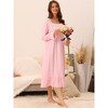 cheibear Women's Victorian Long Sleeve Ruffle Night Gown Sleepwear with Pockets - 2 of 4