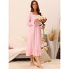 Cheibear Women's Victorian Long Sleeve Ruffle Night Gown Sleepwear With  Pockets Pink Xx-large : Target