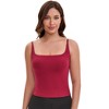 INSPIRE CHIC Women's Square Neck Cami Vest Shelf Bra Adjustable Spaghetti Strap Tank Camisoles - 4 of 4