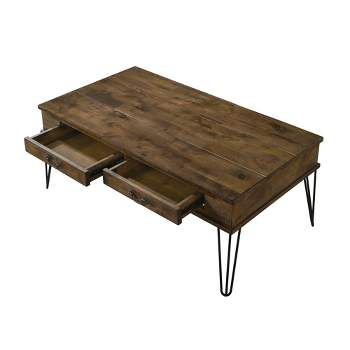 48 Oval Coffee Table Driftwood Rust - Alaterre Furniture