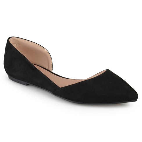 Journee Collection Womens Ester Slip On Pointed Toe D'Orsay Flats, Black 12