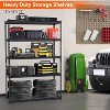 Heavy Duty Garage Wall Shelving with Hooks,Storage Shelve(Black, 2 Pack) - 2 of 4