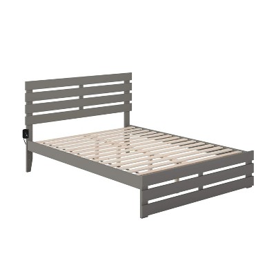 AFI Furnishings Oxford Queen Bed with Footboard and USB Turbo Charger in Grey