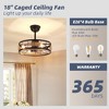 18" Industrial Cage Ceiling Fan, Rope and Gold Accents, 6-Speed,for Living Room, Dining, Cafe, or Vacation Home - 3 of 4
