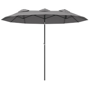 Aghana Digitals 9.7' Double-Sided Outdoor Umbrella with Tilt & Crank, 12 Ribs, 3 Vents, Steel Frame - 1 of 4