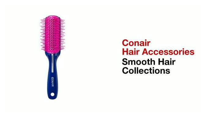 Conair Velvet Touch Detangling All-Purpose Multi-Height Bristles Hair Brush - Blue, 2 of 7, play video