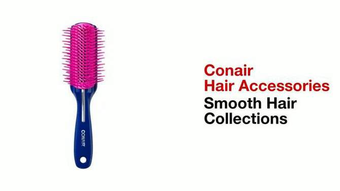 Conair Ceramic Wood Vented Boar Bristle Round Hair Brush - Large Barrel - All Hair, 2 of 5, play video