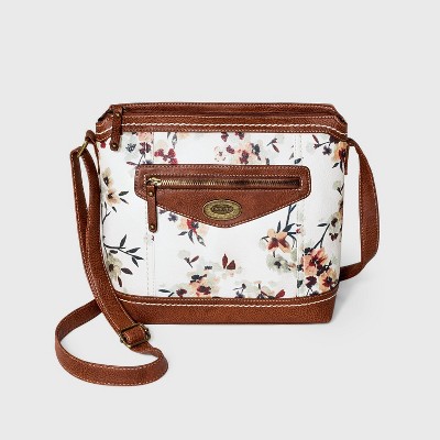 Concept Floral Print Zip Closure Crossbody Bag