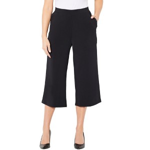 Catherines Women's Plus Size Anywear Wide Leg Capri - 1 of 4