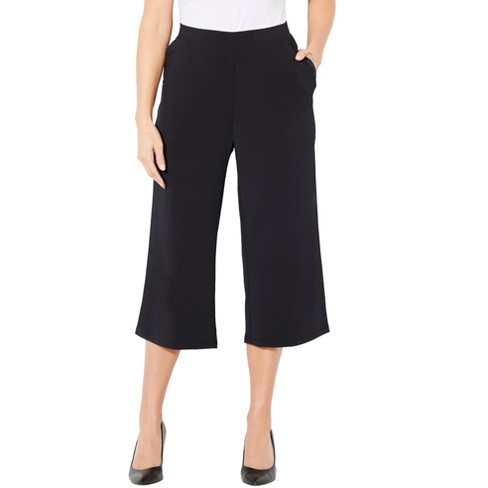 Catherines Women's Plus Size Anywear Wide Leg Capri - 3x, Black : Target