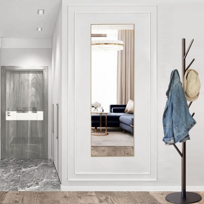 Rect Mirror Full Length,Floor Mirror With Stand, Aluminum Alloy Full Body Mirror, Standing Hanging Or Leaning Against Wall -The Pop Home