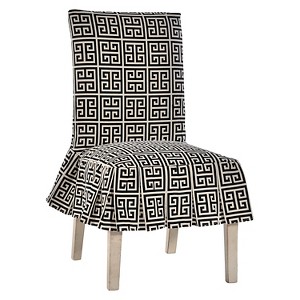 Black Roman Key Dining Chair Slipcover