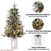 Home 3ft Christmas Tree Pre-Lit Artificial Christmas Tree with Snowflake Base, Flocked Snow 78 Warm White Lights 8 Lighting Modes, Xmas Holiday Decor - 2 of 4