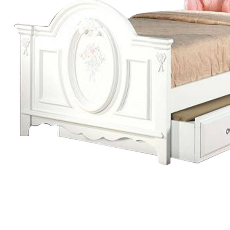 81&#34;Twin Bed Flora Bed White Finish - Acme Furniture, 4 of 9