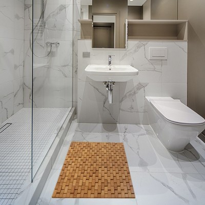 Medium Natural Bamboo Foldable Non-Slip Bath Mat